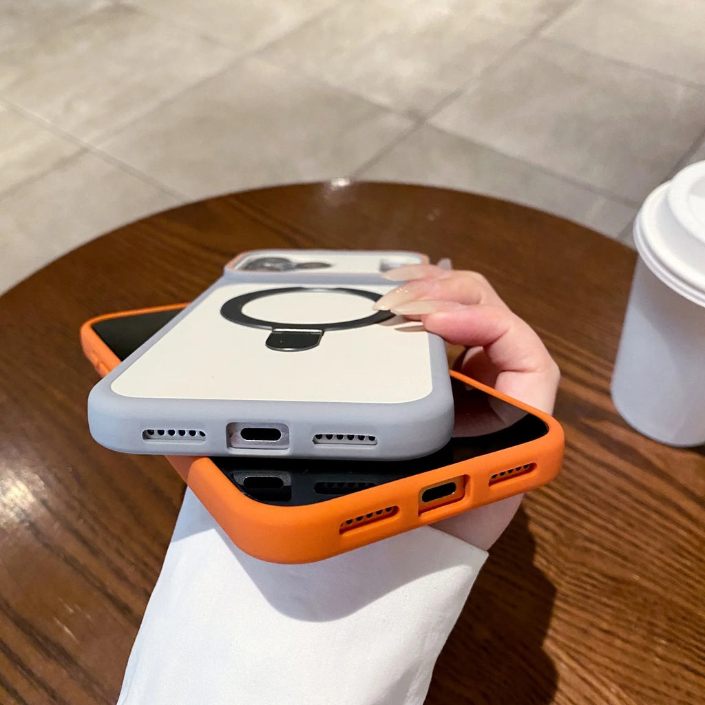 360-degree rotating magnetic suction phone case for iPhone14 15, 16, 17 ProMax / Pro compatible MagSafe wireless charging Case Quake