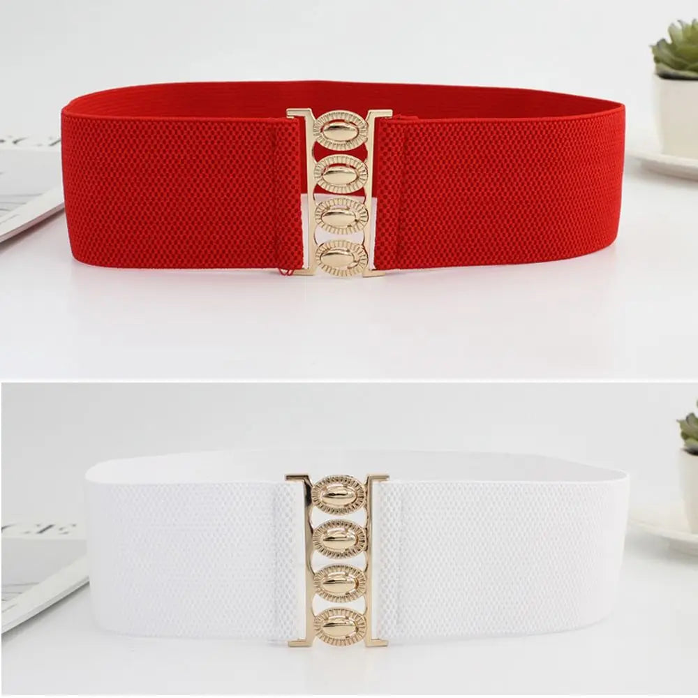 Fashion Wide Stretch Waistband Solid Color Casual Waist Belts Women Clothing Decoration Decoration Belt Quake