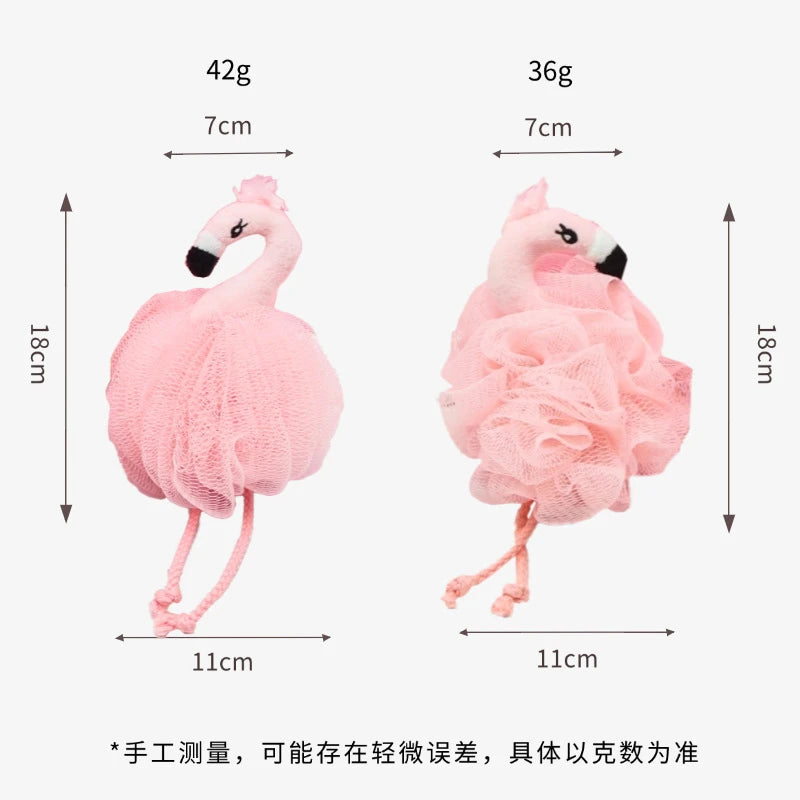 Flamingo Flower Pink Cute Bath Ball Girl Heart Flower Rub Back Foaming Adult Child Bath Flower Quake