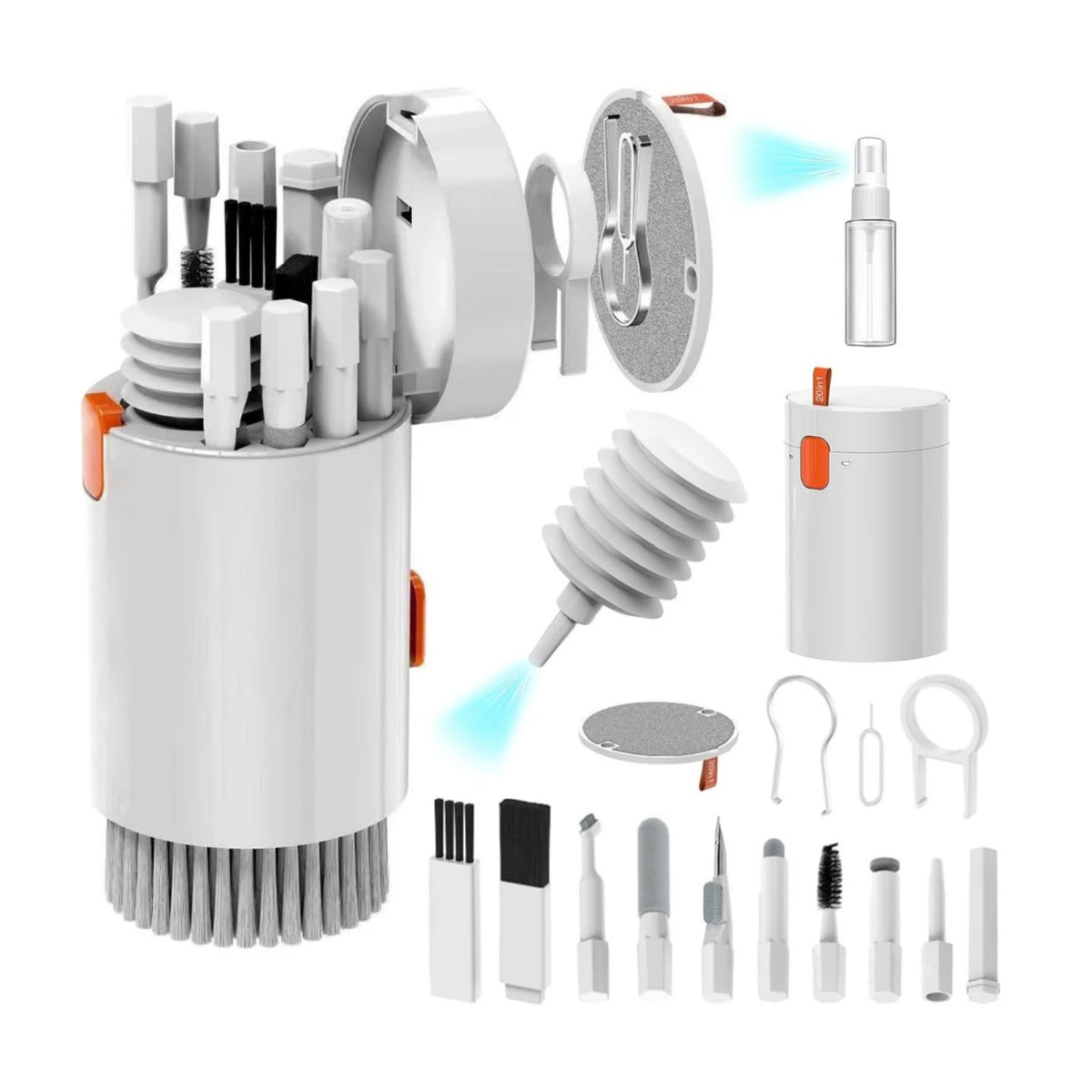 Cleaning Tool Set Is Suitable for iPhone Charging Ports and Crevice Brushes, AirPods Cleaning Sticks, Computer Keyboard Brushes, Quake White