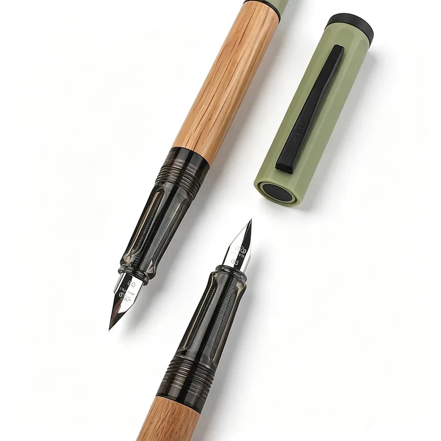 JINHAO 58D Wooden Fountain Pen 0.3mm Nib Oak Wood Ink Pen For Student School Office Calligraphy Writing Gift Pen Quake