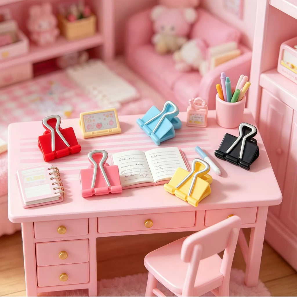 20Pcs Colorful Dollhouse Miniature Clip Model Stationery Children's Toys Simulation Resin Classroom Accessories Dollhouse Decor Quake