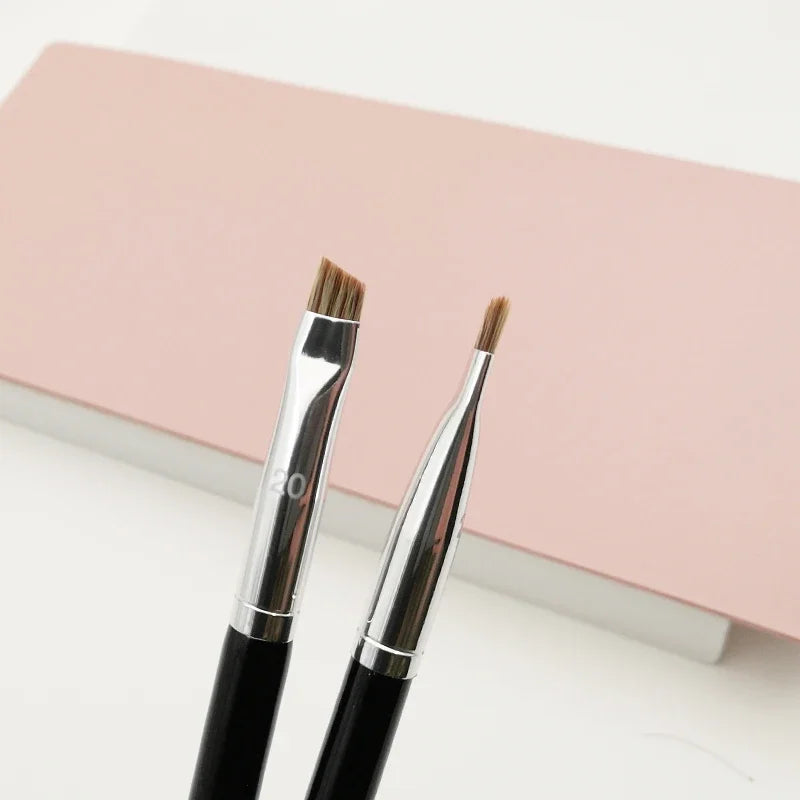 High Quality #20 Pro Double End Angled Precision Eyebrow Brush Mascara Eyelash Makeup Brush Cosmetic Tool Quake
