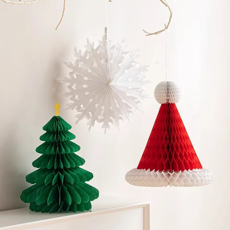 1PC Paper Folding Christmas Tree Desktop Figurine Christmas Decoration Prop for Home Scene Arrangement christmas ornaments Quake
