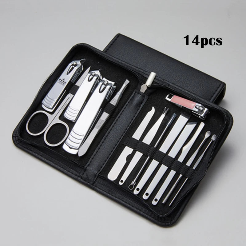 7/20Pcs Stainless Steel Silver Manicure Tool Set Nails Clipper Dead Skin Pliers Trimmer Portable Manicure Tool Suit Quake