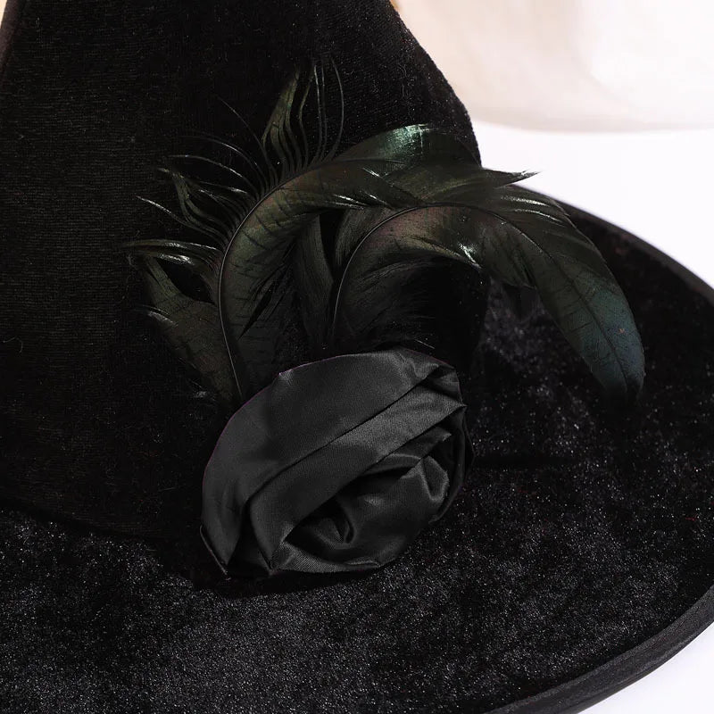 Halloween Witch Costume Hat Shiny Bright Color Witch Hat for Ghost Festival Masquerade Party Dress Up Supplies Quake