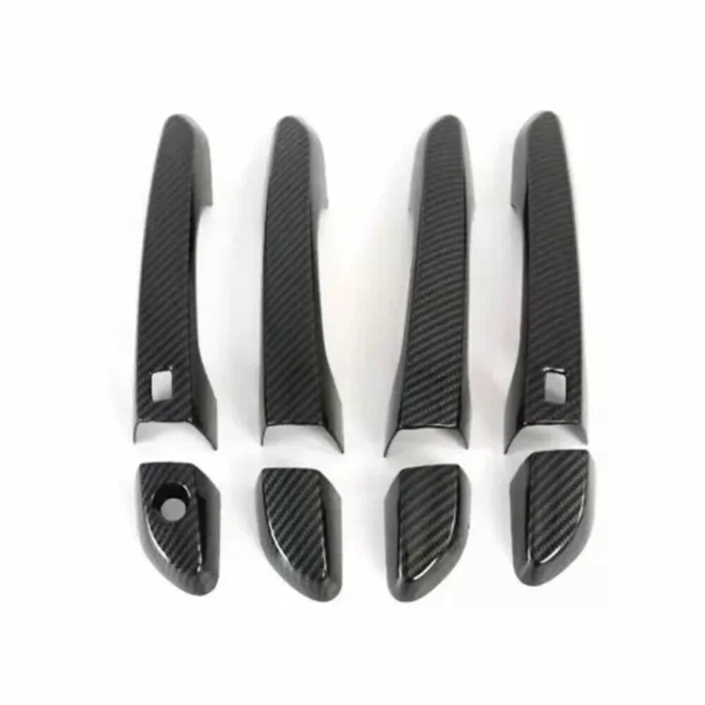 For Hyundai Tucson 2015 2016 2017 2018 2019 2020 Car Carbon Fiber Style Exterior Door Handle Moulding Cover Trim Decor ABS Auto Quake