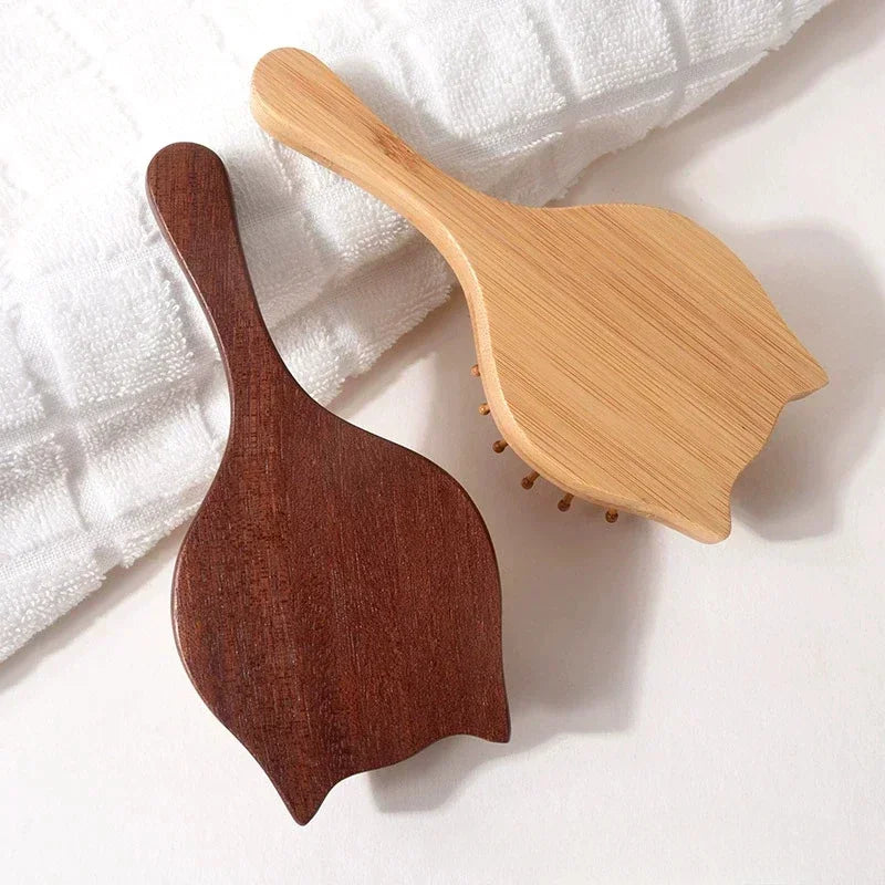 1pc Air Cushion Wood Scalp Massage Hair Comb Cute Cartoon Small Portable Combs Women Girls Bamboo Sandalwood Hair Styling Tools Quake