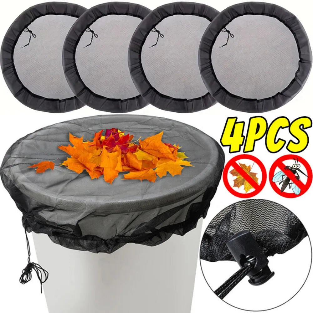 Water Bucket Net Cover Outdoors Rain Barrels Screen Insect Proof Mesh Cover Rain Water Collection Bucket Netting with Drawstring Quake