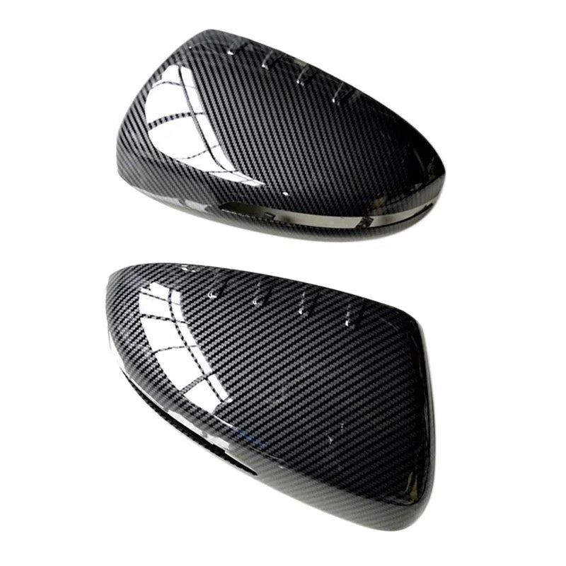 For KIA K5 Optima 2011-2015 ABS Carbon Fiber Black Buckle Style Car Exterior Body Side Door Rearview Mirror Cover Cap Shell Trim Quake Carbon Fiber