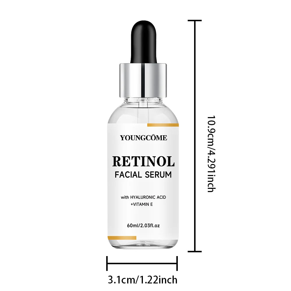 YOUNGCOME RETINOL FACIAL SERUM Vitamin CHyaluronic Acid Retinol Serum for Face Firms Tightens Serum Brightening Hydrating Face Quake 60ML