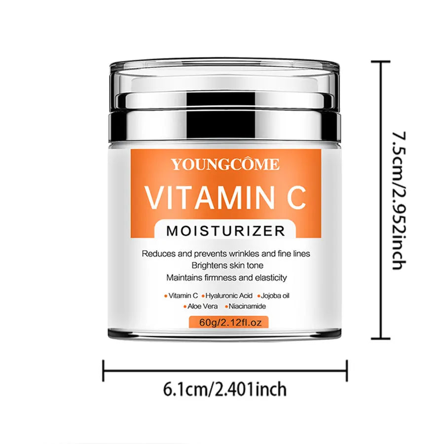 YOUNGCOME VitaminC Face Cream SkinCare Pigment Spots Freckles Remover Whitening Moisturizing Anit-Aging Beauty Health Cosmetics Quake 60G