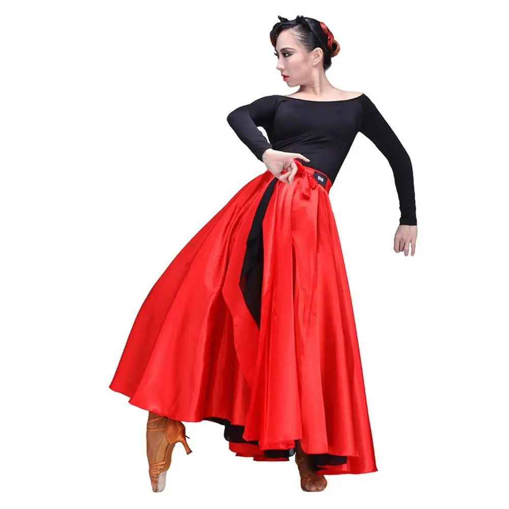 Smooth Spanish Flamenco Shawl Skirt Polyester Party Belly Dance Costumes Carnival Dress Performance Paso Doble Dance Dress Quake