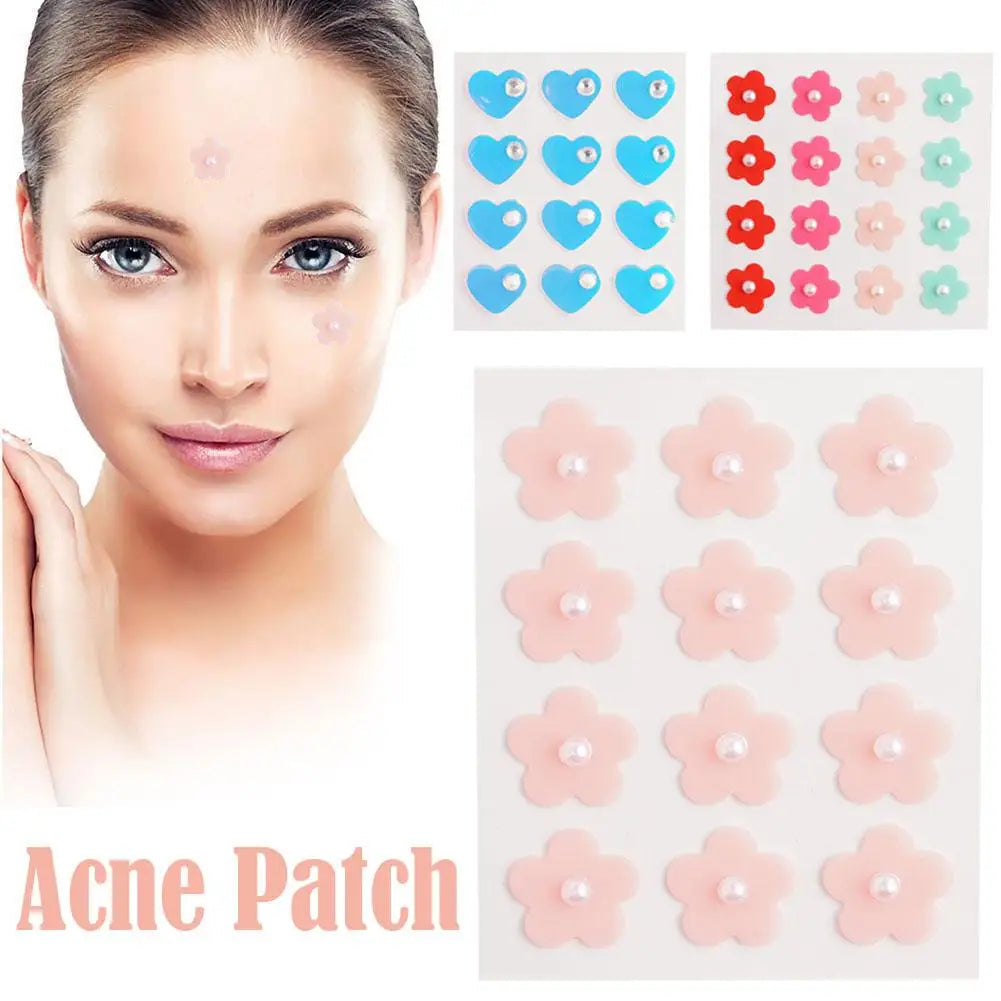 Self-adhesive Diamond Pimple Patch Stickers Colourful Heart/flower Stickers Skin Care Pimple Stickers Concealer Acne Dots Patch Quake