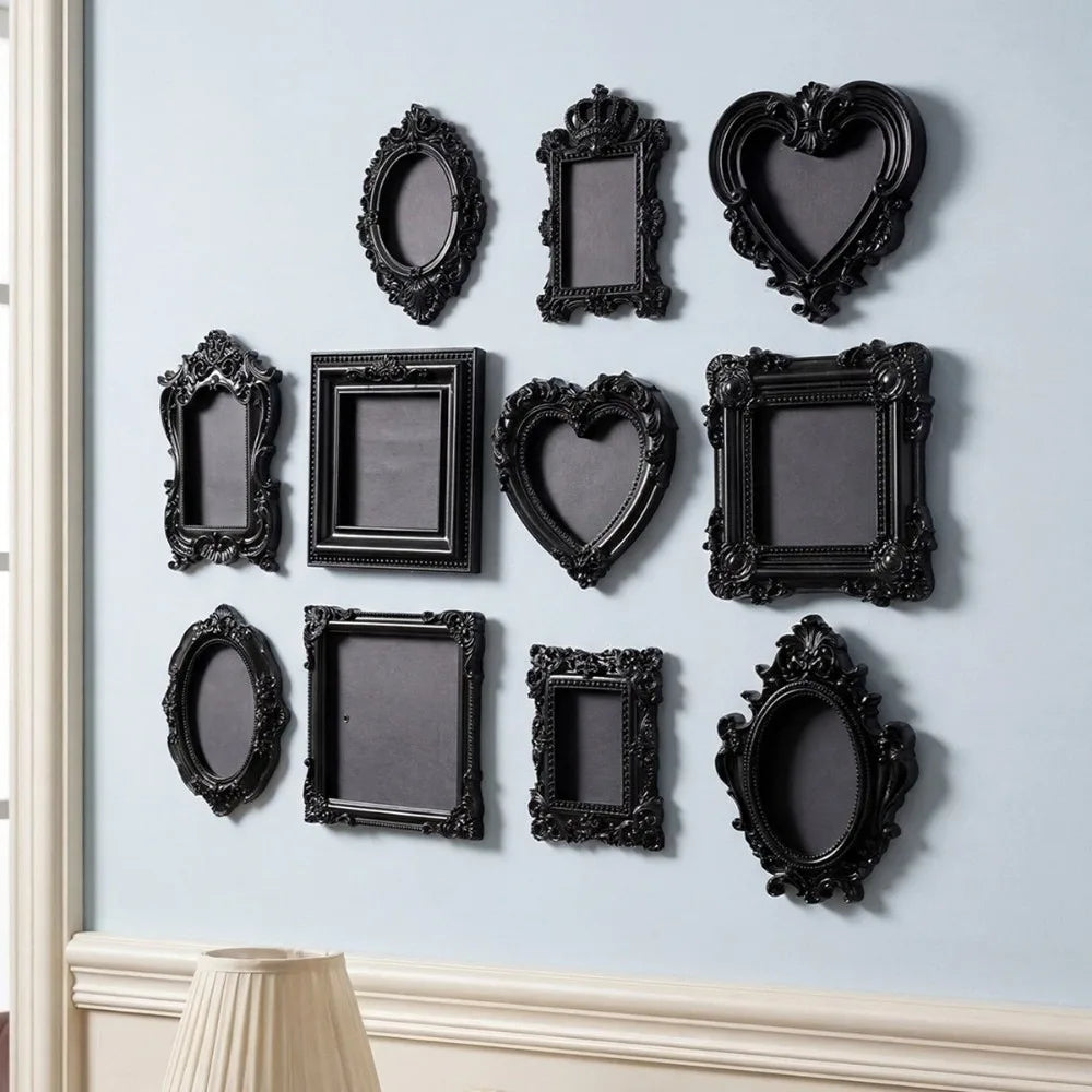 Hanging Mini Photo Frames Photographic Props Wall Space DIY Vintage Picture Frame Resin Baroque Ornate Decorative Frames Quake
