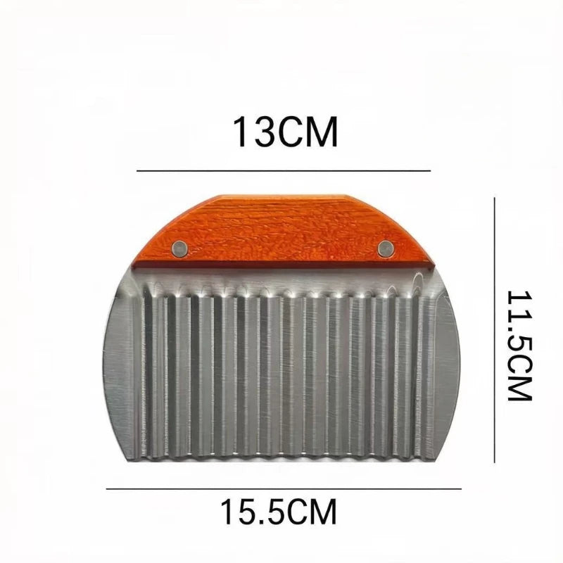 Stainless Steel Wavy Potato Cutter Home Kitchen Crinkle Slicer for Cucumber Sweet Potato Veggie Cutting Wavy Potato Cutter Quake A
