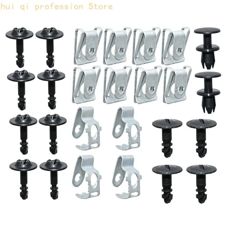 Engine Undertray Clip Hardware with Mixed Metal and ABS Parts H8WE Quake Black CN