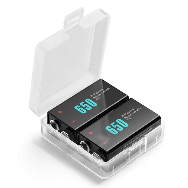 Clear Plastic 9V Battery Box Case for Repair Pouches and Desk Storage Shell K1KF Quake
