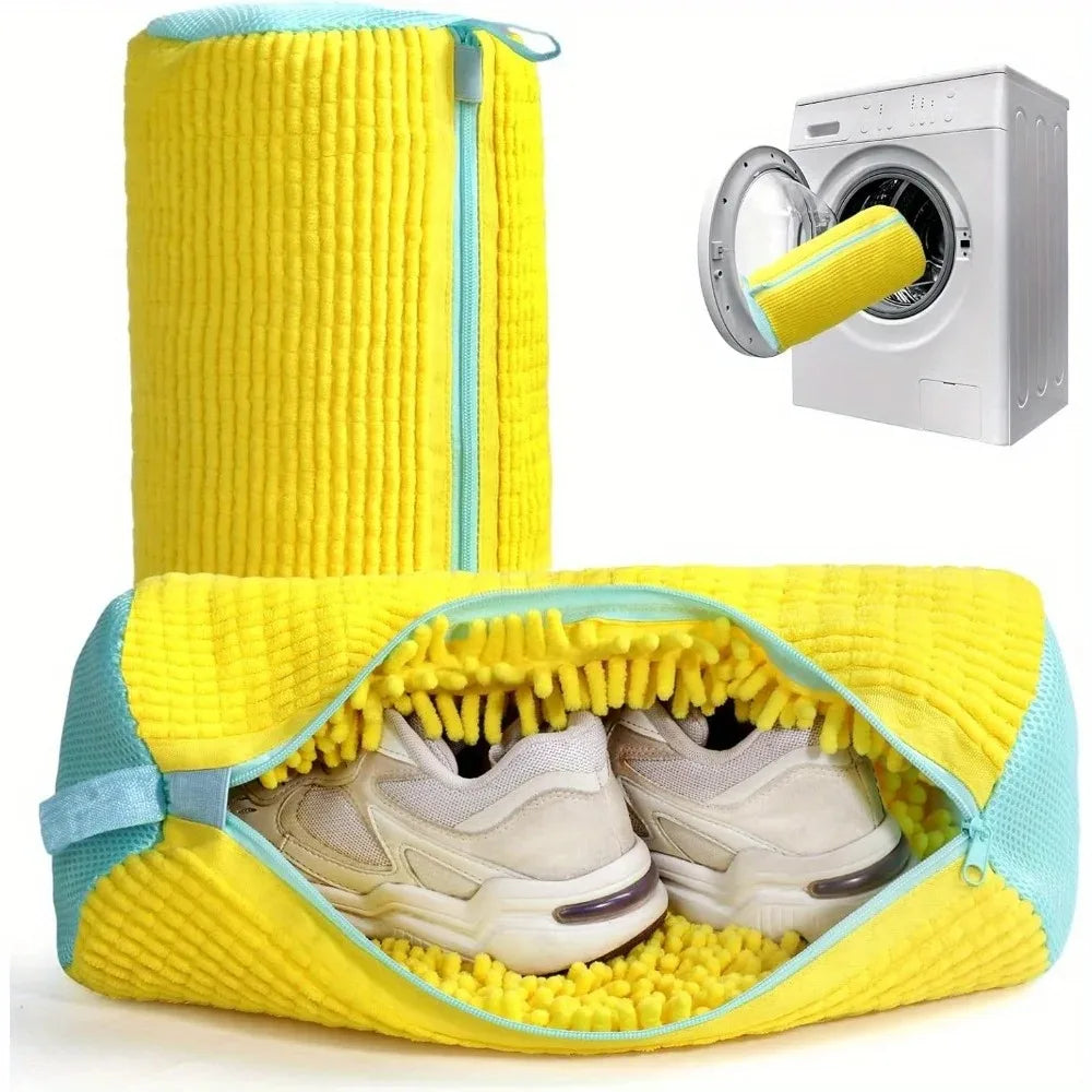 Wash Shoes Bag Padded Net Laundry Shoes Protector Fluffy fibers Polyester Washing Shoes Machine Laundry Bag Drying Bags 1PCS Quake