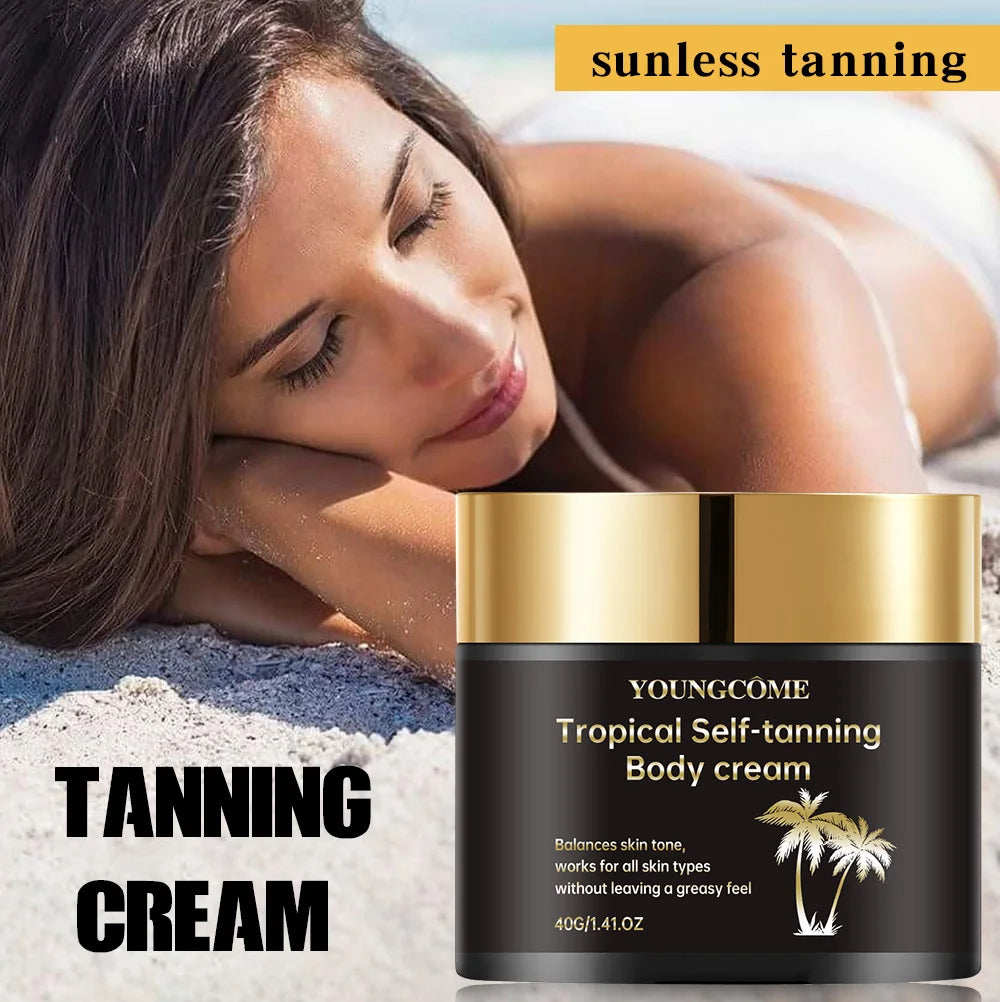  Body Tanning Cream Self Tanner Booster Brown Sun Bronzer Repair Nourishing Skin Coloring Sunless Lotion Quake