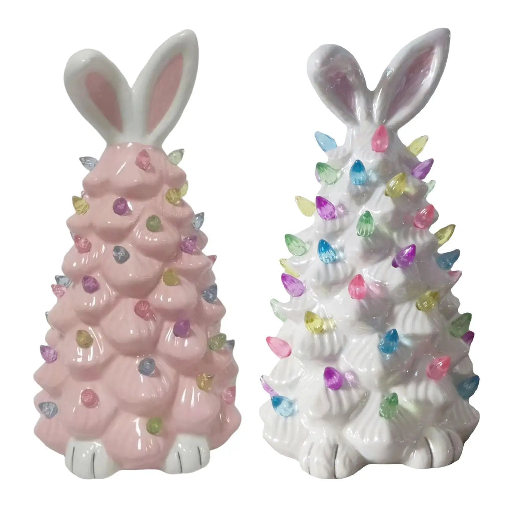 Lighted Bunny Easter Decoration Easter Ornament for Desk Beside Table Living Room Shelves NightStand Bedroom Mantle Countertop Quake