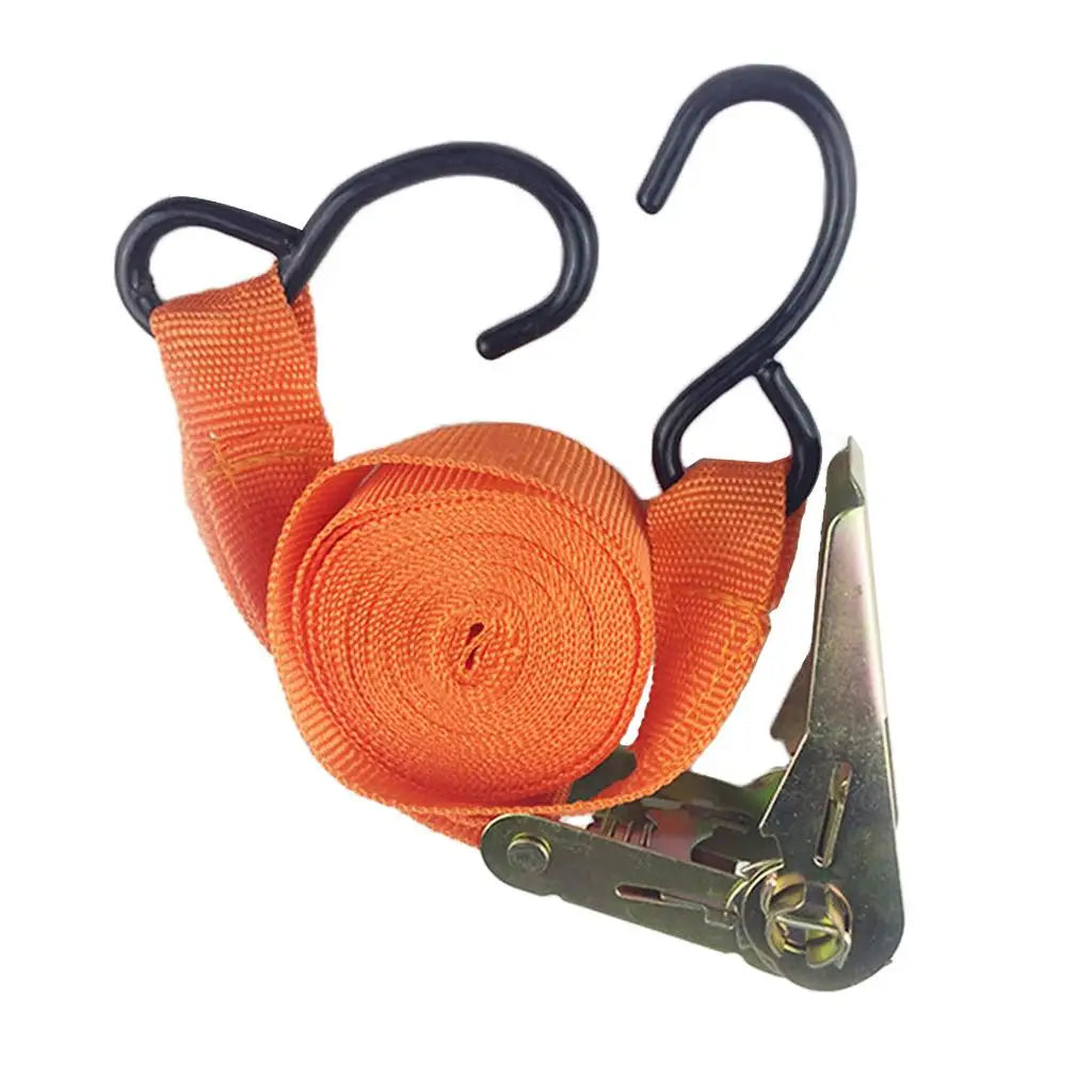Cargo Lashing Metal Buckle Strap Heavy Duty Ratchet Belt Secure Tie Down for Transporting Goods Car Boat Quake