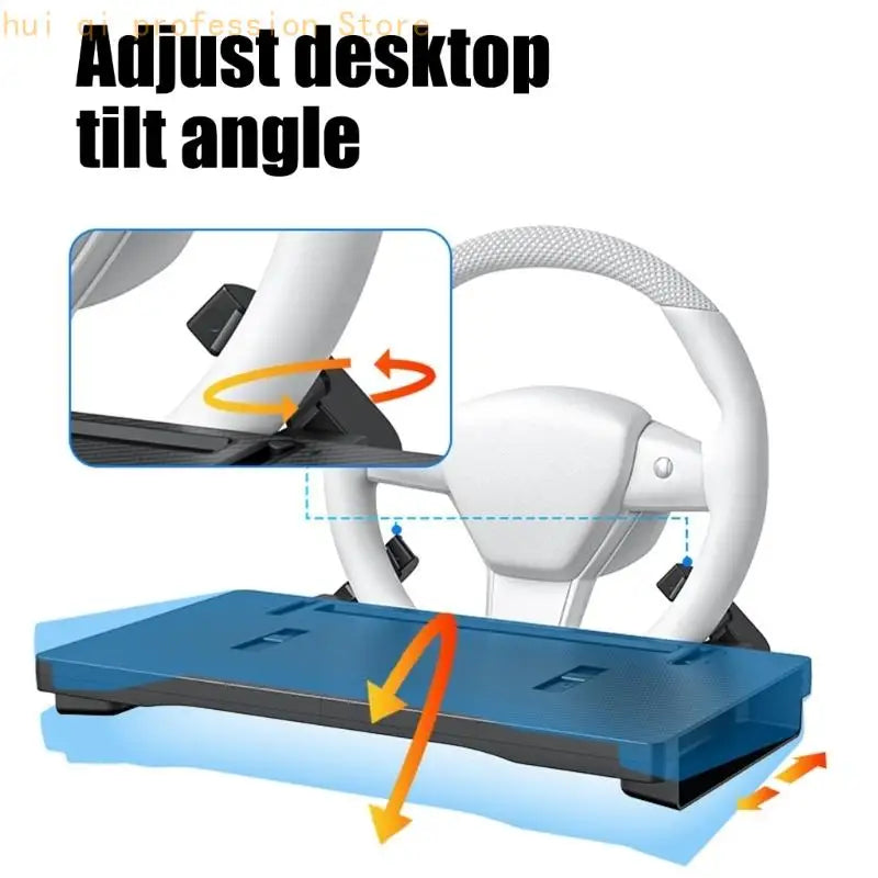 Car Steering Wheel Desk Table, Foldable Hook-On ABS Car Desk Board for Parked Car Tasks, Meal Breaks and Temporary Laptop Use Quake