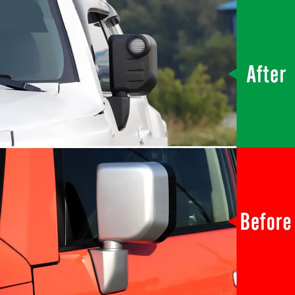 For Toyota FJ Cruiser 2007-2022 Car Rearview Side Mirror Cover Wing Cap Exterior Door Rear View Case Trim Shell Black Protection Quake