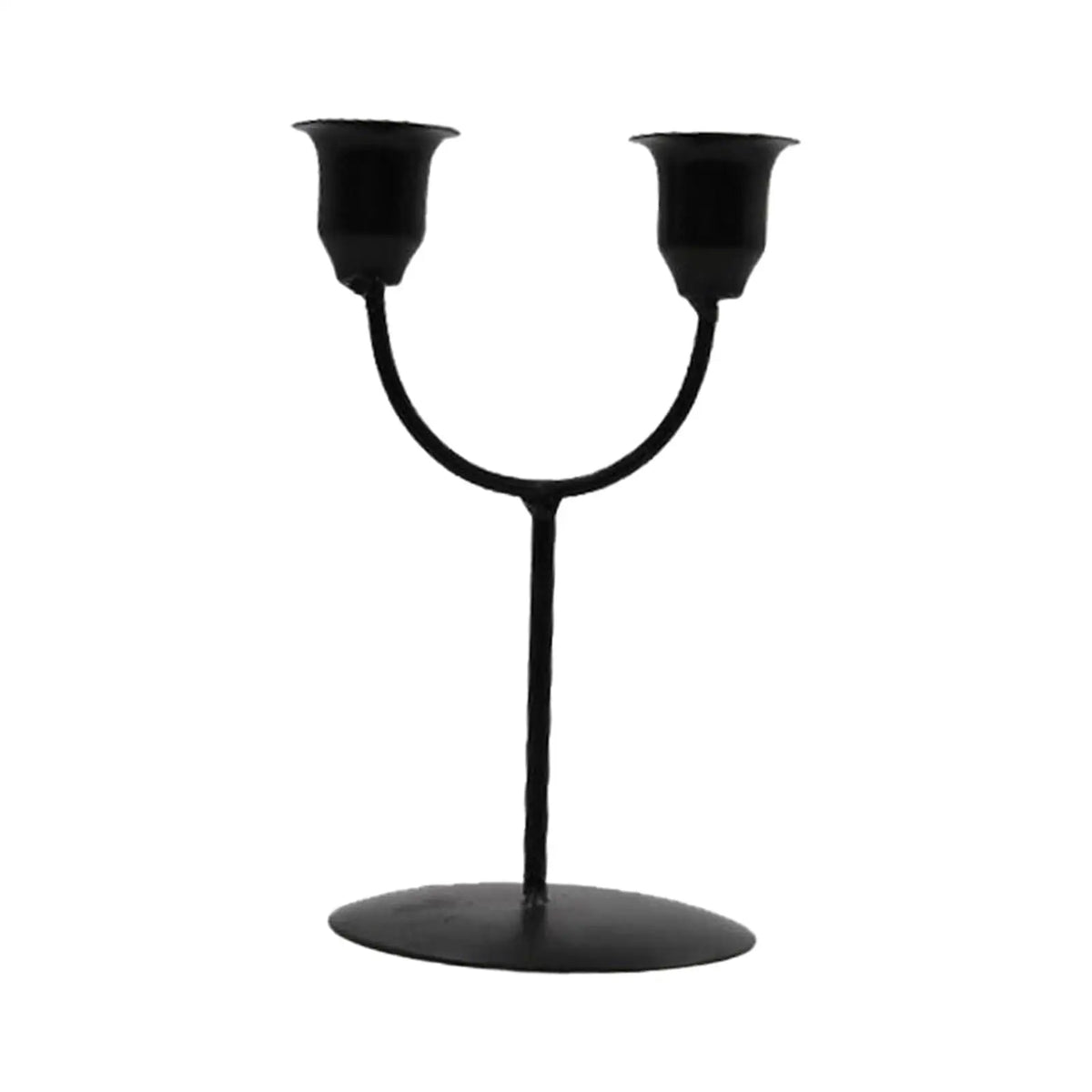 Candles Holder Candlestick Vintage Style Taper Candles Stand Art Decor Decorative Tabletop Candleholder for Living Room Quake black