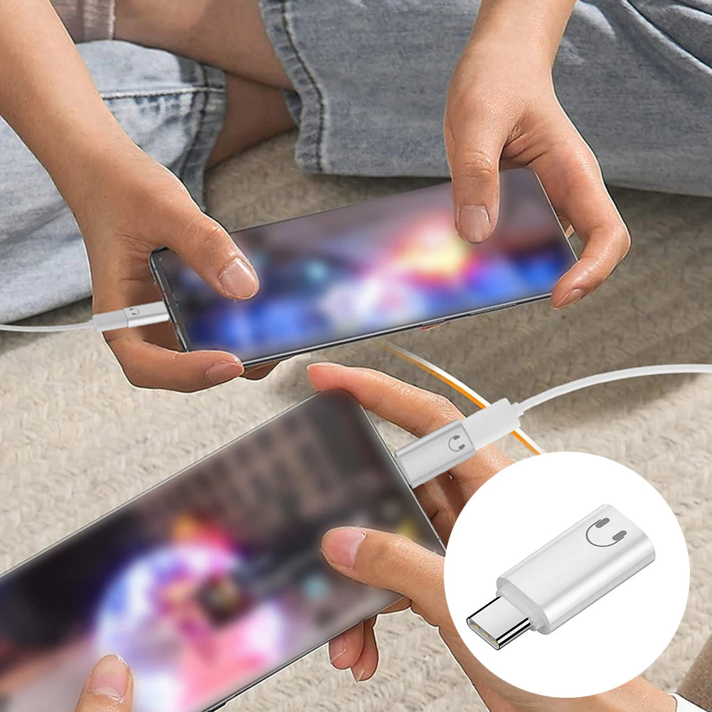Compact Lightweight Type C Adapter for Phones Tablets and Laptops Supporting Earphone Music Call Gaming Data Transmission Quake