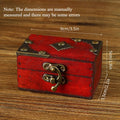 Vintage Wooden Storage Box with Lock Retro Jewelry Chest Treasure Case for Decor Escape Room and Dressing Table Quake Red
