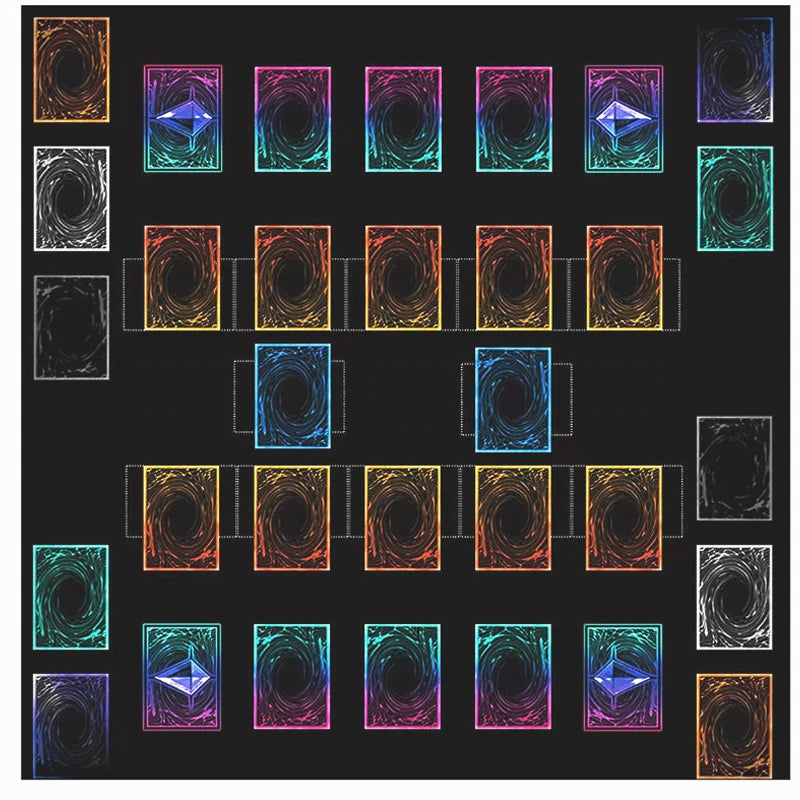 Yu-Gi-Oh! Diy Dual Player Battle Mat 600x600mm Large Gaming Mat with Master Rule 4 Zones Non-Slip Surface Tabletop Game Kid Gift Quake