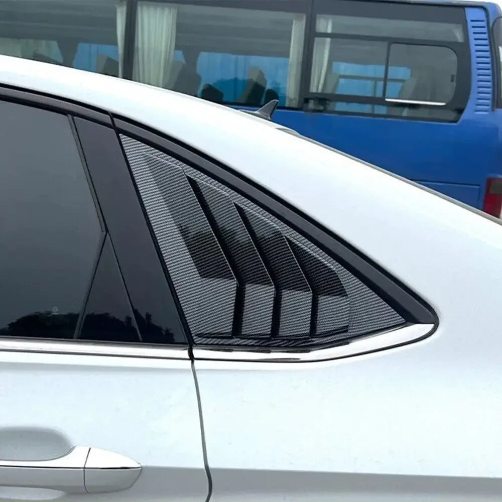 For Volkswagen Jetta MK7 2019-2023 Car Rear Louver Window Side Shutter Cover Trim Sticker Vent Scoop Carbon Fiber Accessories Quake