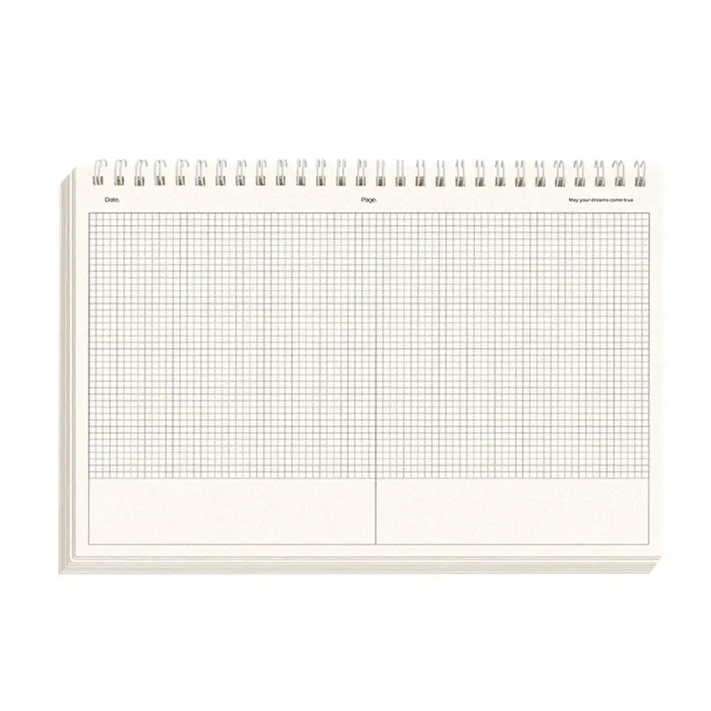 Simple Thicken Paper Coil Notebook Grid/Horizontal Lines Partition Design B5 Notepad Flip-up Notepad Students Quake