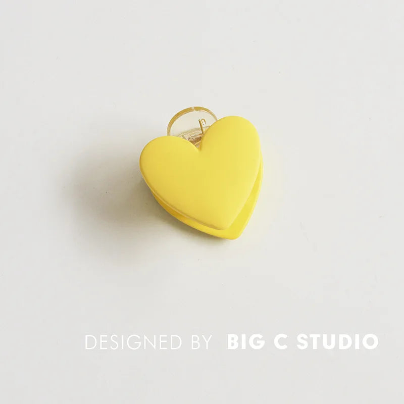 Love Small Grab Clip Korea's New Sweet Hair Grab Chuck Hairpin Hair Accessories Styling Tools & Accessories Quake 4 yellow