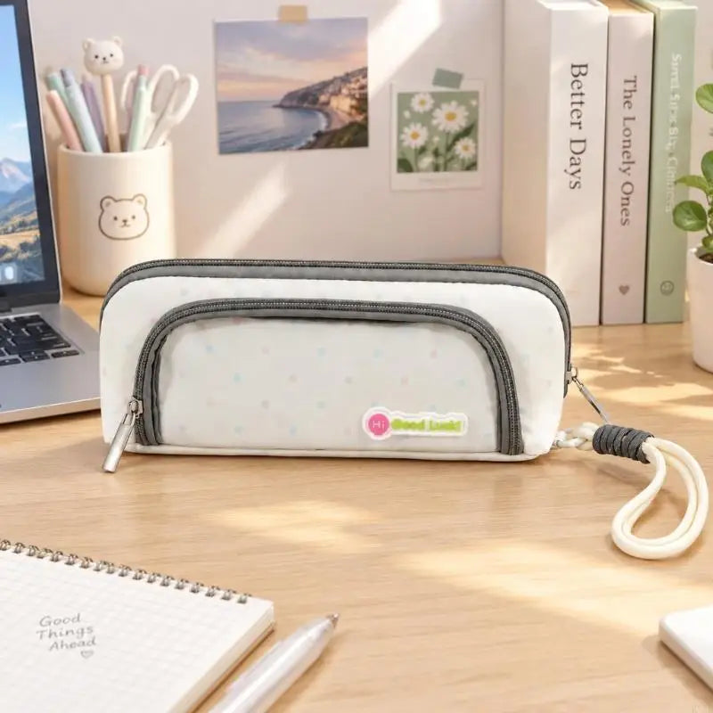Large Capacity Pencil Case with Divided Storage Compartment for Pencils, Erasers, Drawing Tools, and Writing Supplies K1KF Quake