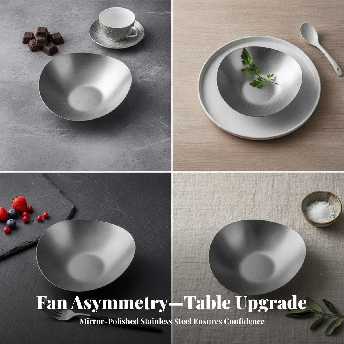 Fan-Shaped Plate Irregular Asymmetric Plate Dinner Plates Retro Brushed for Hosts, Home Dining, Cafes Quake