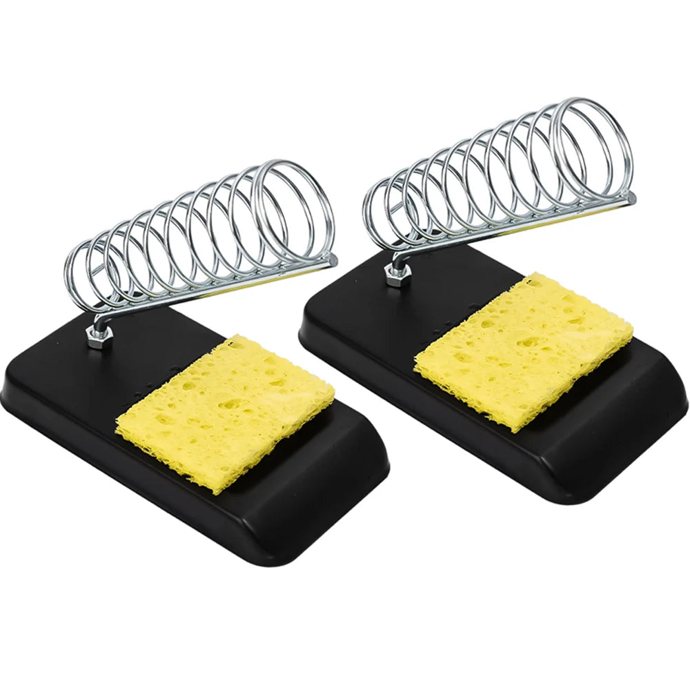 2/1PCS Universal Electric Soldering Iron Stand Holder with Welding Cleaning Sponge Pads Portable Soldering Iron Storage Rack Quake 2PCS