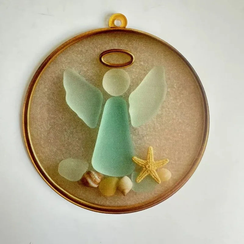 New Christmas Pendant Shell Sea Star Beach Cross Angel Jesus Christmas Tree Decorative Pendant Quake