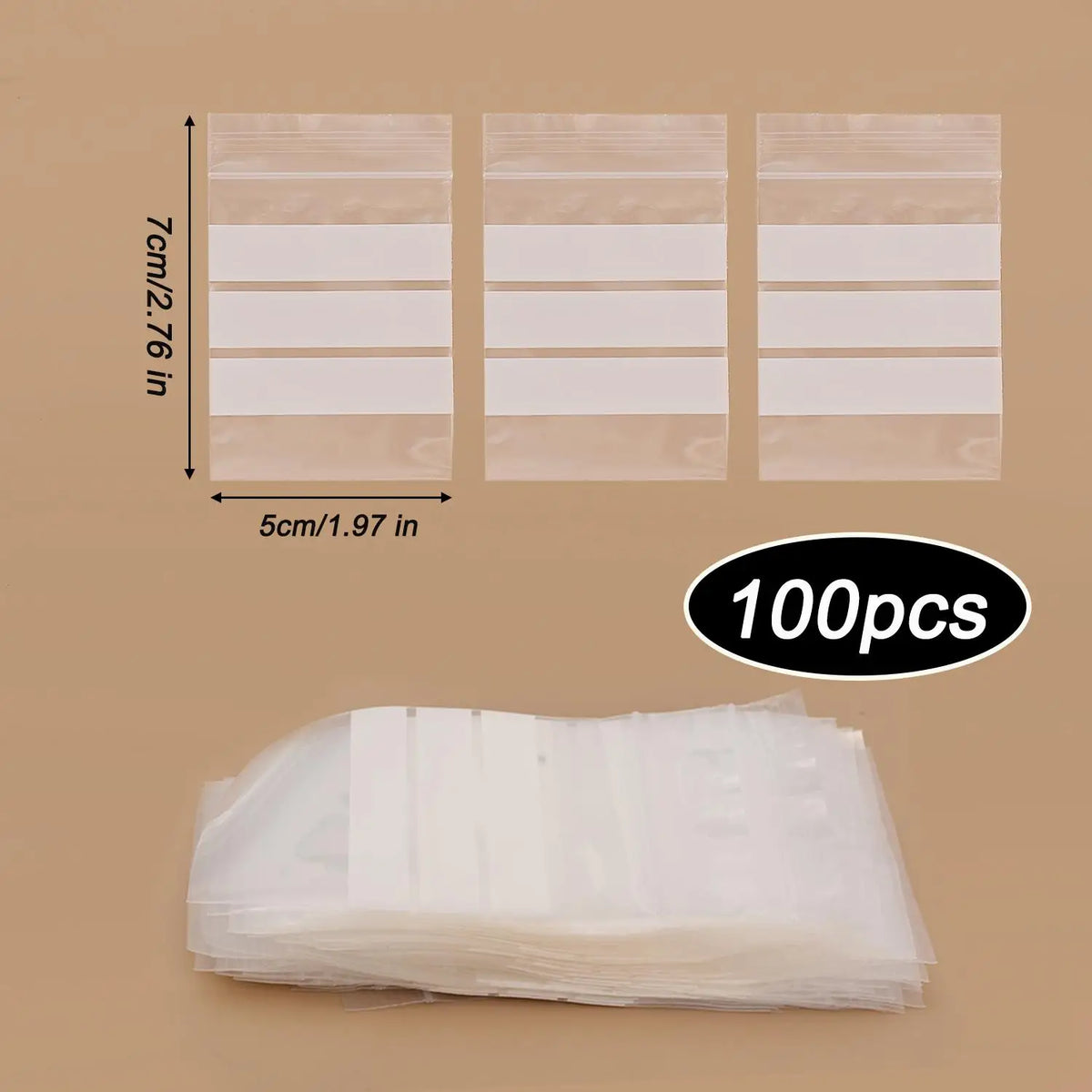 Transparent Writable Self Sealing Bag PE Classification Storage Bag Travel Jewelry Packaging Pouch Protable Snacks Storage Bags Quake 5X7cm 100PCS(1 Pack)