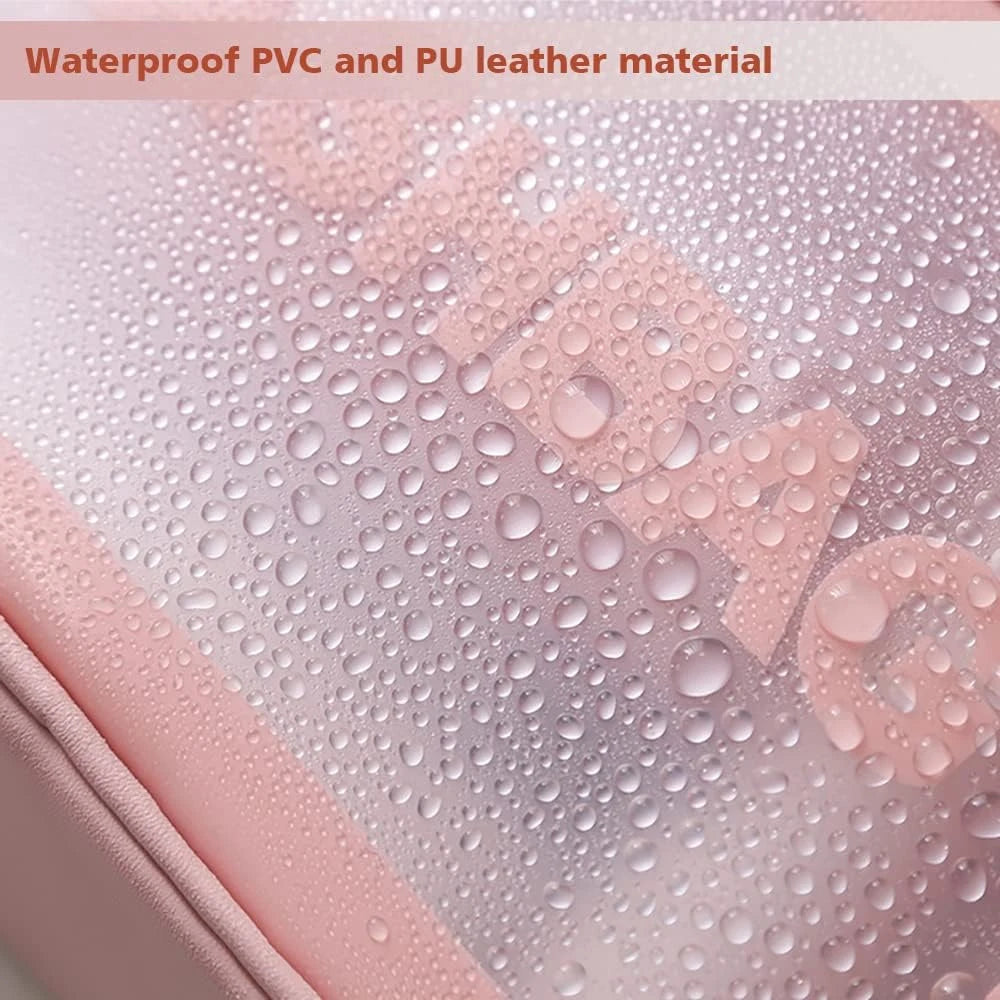 3pcs Transparent Makeup Bag Large Capacity Portable Cosmetic Storage Bag for Travel, Fitness & Swimming Quake