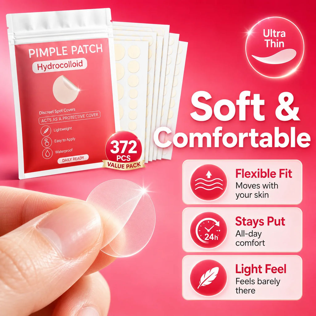 372pcs Hydrocolloid Acne Pimple Patch, Hydrocolloid Spot Stickers, Covering Zits and Defect, Nighttime Spot Stickers for Face Quake