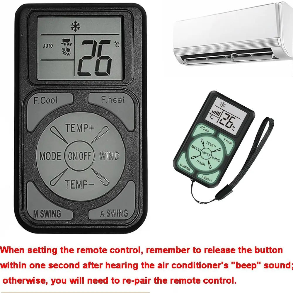 Universal A/C Remote Control Mini With Fluorescent Buttons Air Conditioner Remote Control Remote Control Panel Quake