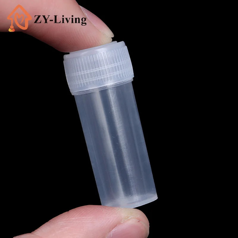 20pcs Translucent 5ml Plastic Sample Bottle Test Tube Mini Bottles Leak Proof Cap Vials Pill Capsule Small Storage Containers Quake