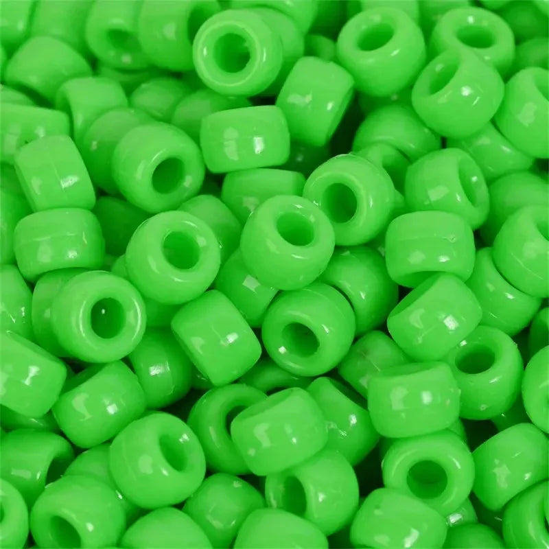 100pcs Colorful Hair Braiding Beads Acrylic Big Hole Beads Pony Hair Beads Jewelry Making Bracelet Necklace Styling Accessories Quake 7