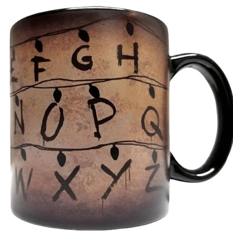 Ceramic craft cup Stranger Lights 11oz Thermochromic Mug Temperature Heat Sensitive Festival Light Cup for Coffee Milk Tea Quake 1pcs