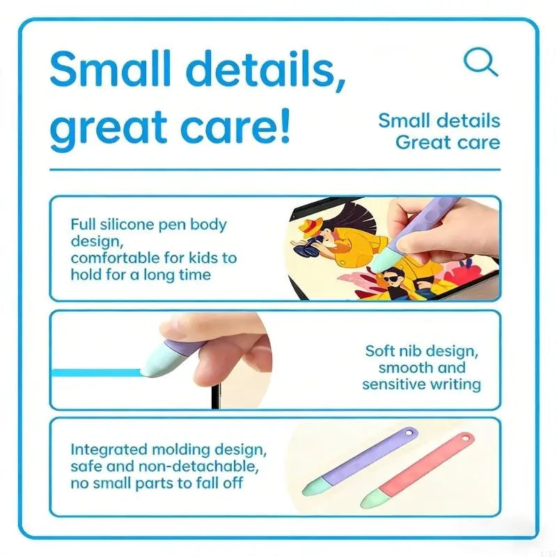 Kids Digital Styluses Pen Featuring Against Roll Feature And Safe Silicone End Having Stable Feature For Tablets And Phones K1KF Quake