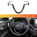 For Jeep Grand Cherokee 2014-2021 Car Sticker Carbon Fiber Steering Wheel Cover Trim Cover Decoration Frame Interior Accessories Quake Default Title