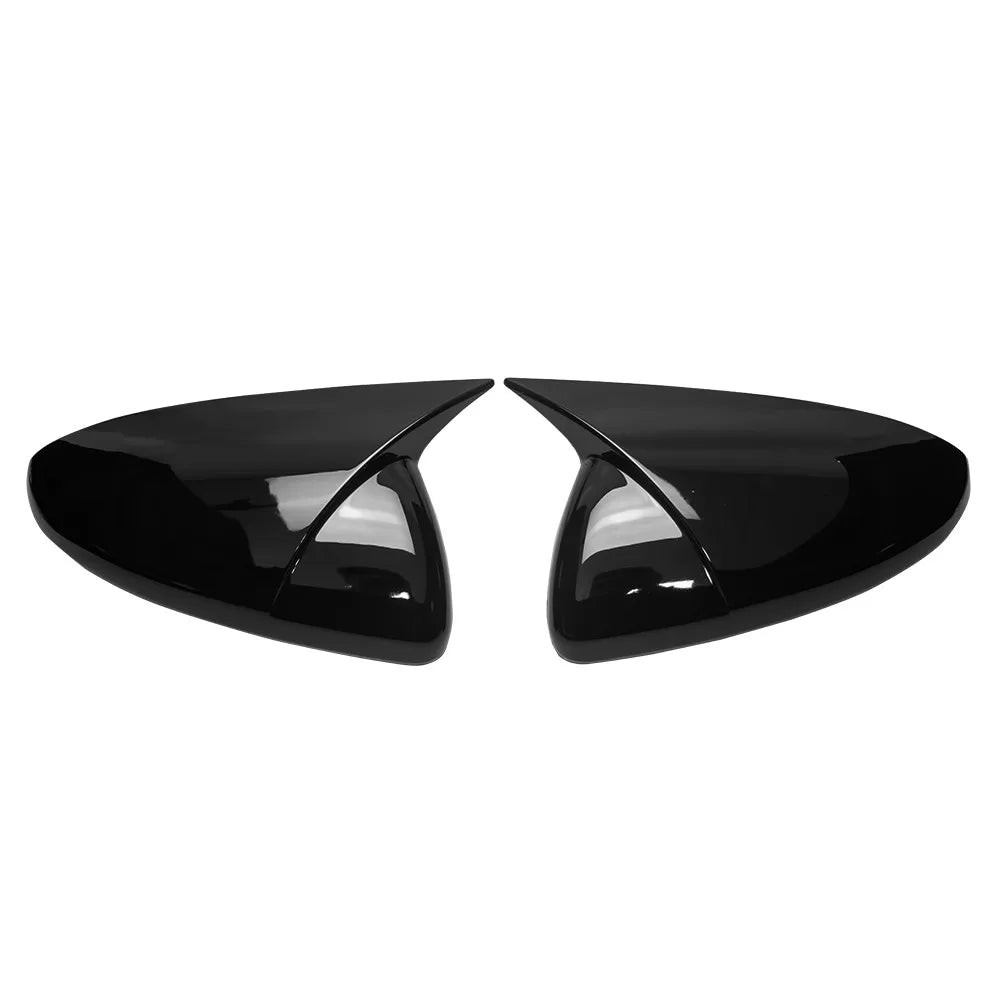 For Kia K3 Forte 2019-2025 2x Car Sticker Rearview Side Mirror Cover Wing Cap Exterior Case Trim Accessories Vehicle Decoration Quake No Light Black