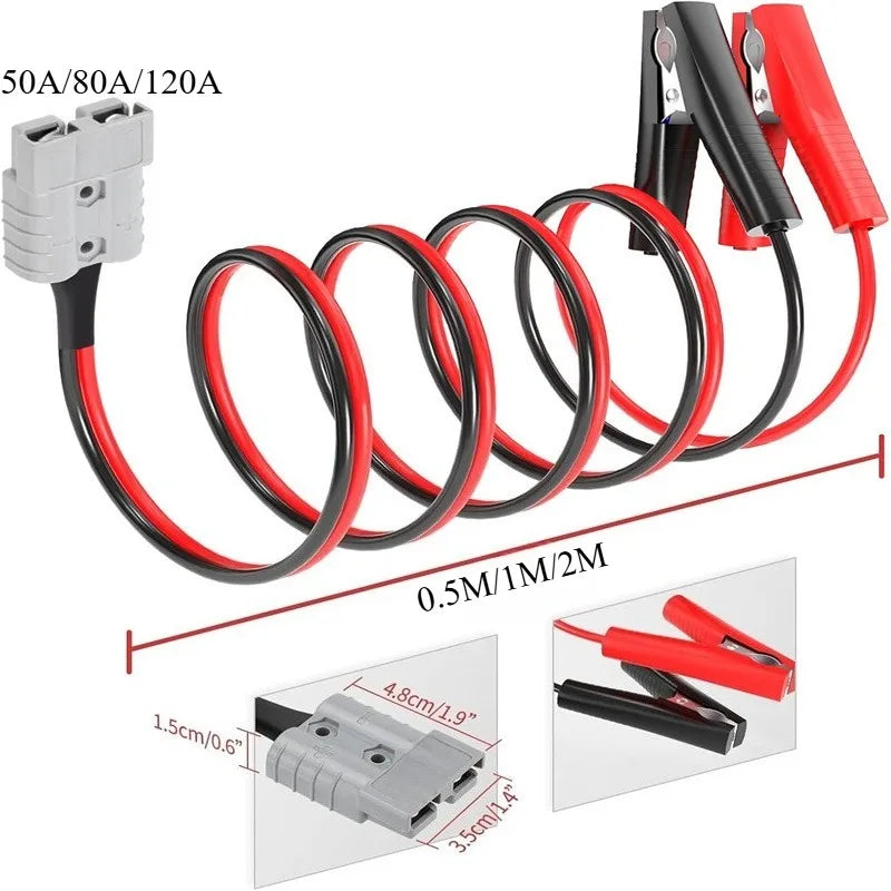 Quick Release Extension Cable 12AWG 50/80/120A High Current Multi Color Plug Alligator Clip Fast Adapter for Vehicle Forklift Quake